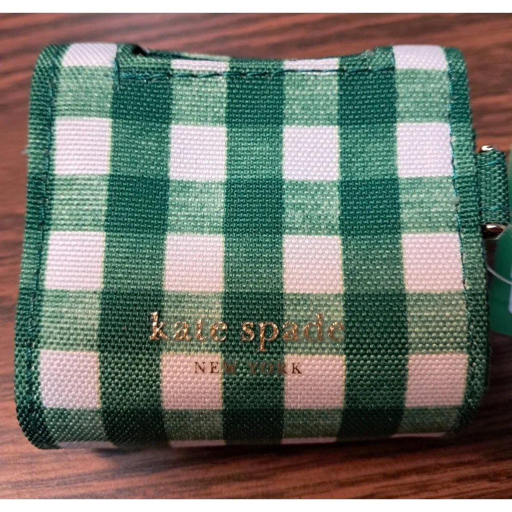 Kate Spade Dog Bag Holder, Green and White, snap close,‎ 4